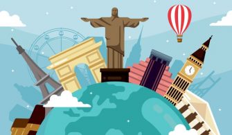 world-tourism-day-background-with-landmarks-transport_23-2148255511