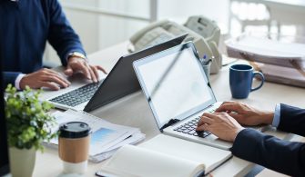 Working at desk