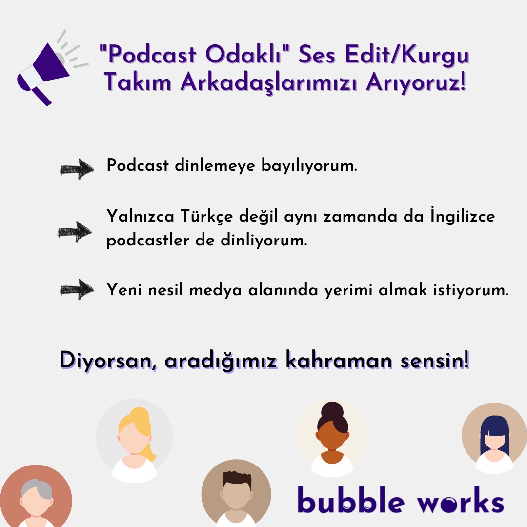 Sertifikalı “podcast odaklı” ses edit-kurgu eğitimi ve sonunda işe alım yapıyoruz!